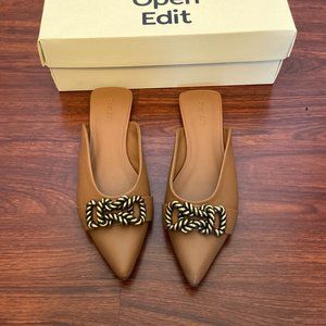 Open Edit Kyla Flat Mule (Tan Mocha, Size 8)